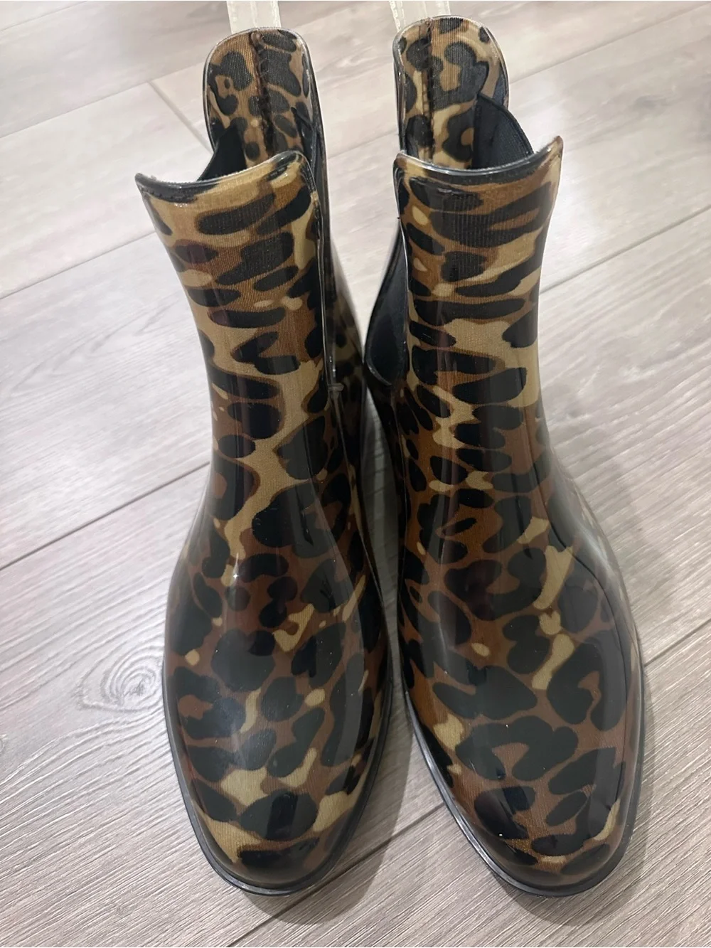 Lauren‎ Ralph Lauren Leopard-Print Chelsea Rain Boots - Brown/Black